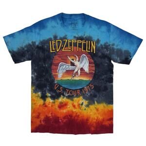 Led Zeppelin Men's‎ Icarus US Tour 1975 T-Shirt Small Tie-Dye Official Licensed